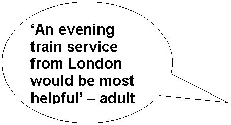 Oval Callout: ‘An evening train service from London would be most helpful’ – adult resident



