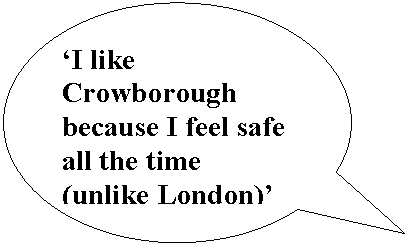 Oval Callout: ‘I like Crowborough because I feel safe all the time (unlike London)’ – young person